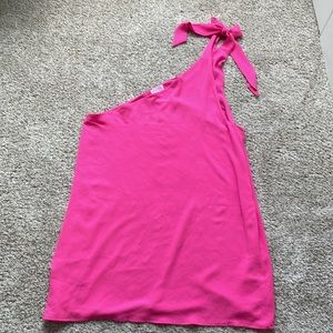 Pink Lily Hot Pink One Shoulder Dress